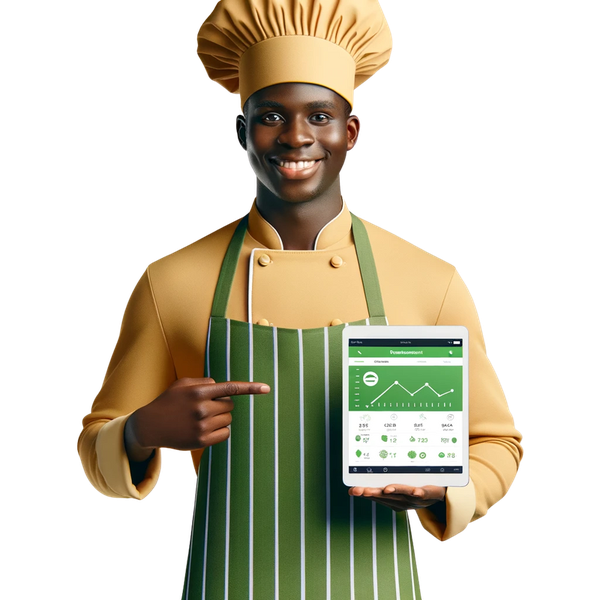 Chef montrant l'application